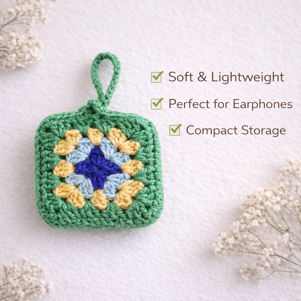 Handmade Crochet Pouch – Cute & Compact Storage for Daily Essentials