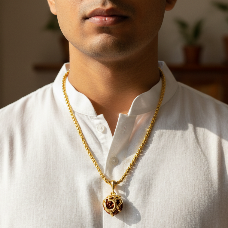 Man Wearing Pendant